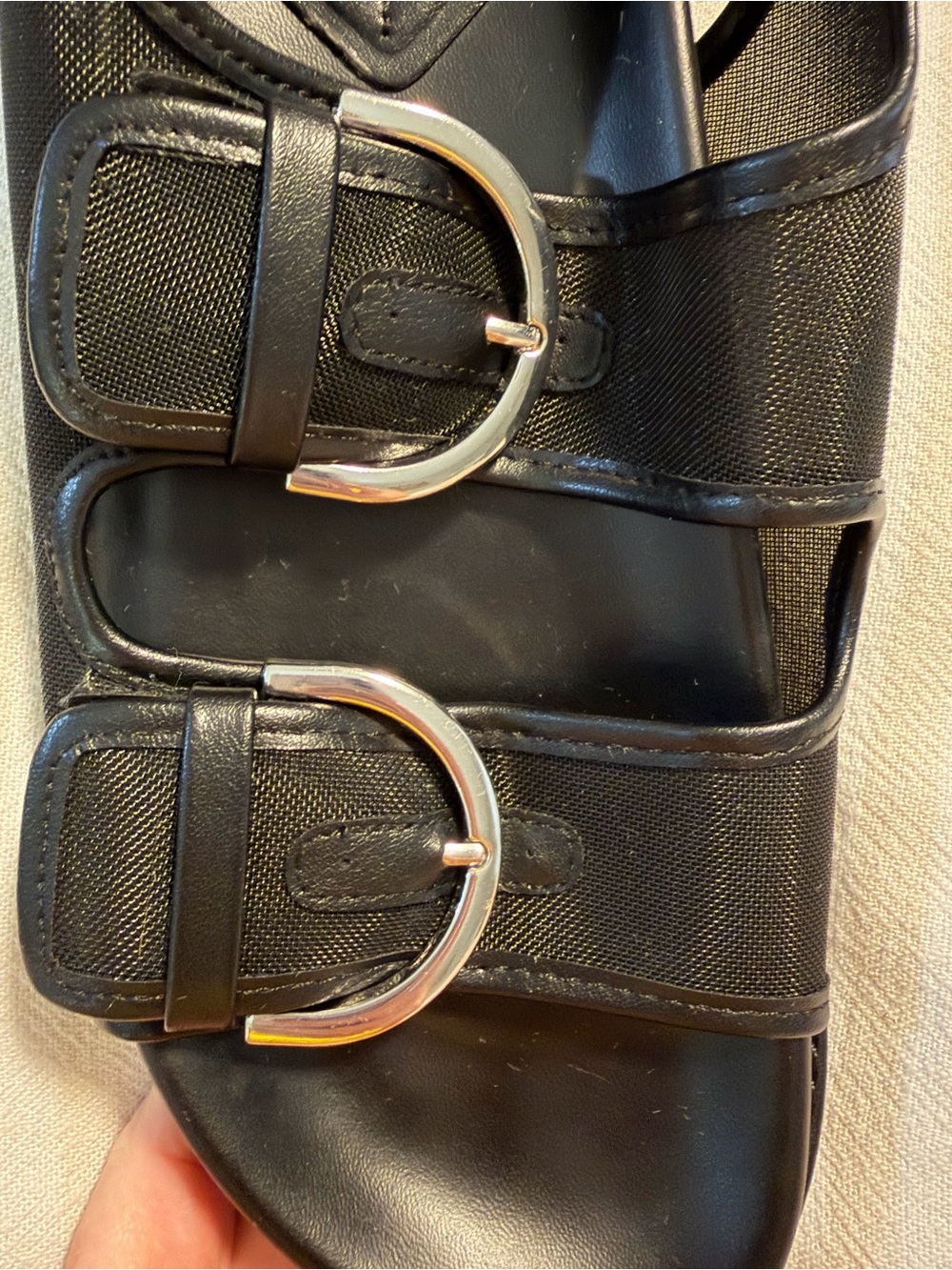ZARA Black Double Buckle Strappy Flat Sandals Size 38 / 7.5 - Picture 6 of 15